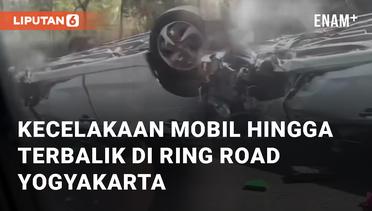 Viral Kecelakaan Tunggal Mobil Hingga Terbalik di Ring Road Yogyakarta