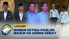 Momen 3 Paslon Memasuki Ruang Debat KPU