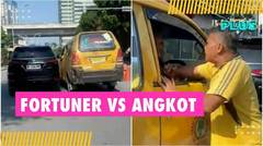 Viral Aksi Kejar-Kejaran Fortuner vs Angkot, Nyaris Adu Jotos!