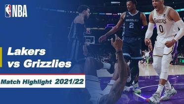 Match Highlight | Los Angeles Lakers vs Memphis Grizzlies | NBA Regular Season 2021/22