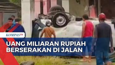 Mobil Pengangkut Uang Terbalik di Padang Pariaman, Uang Miliaran Rupiah Berserakan di Jalan!