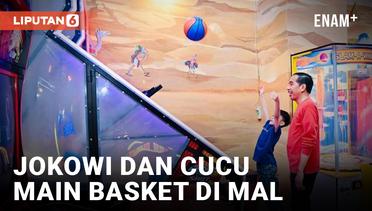 Jokowi Temani Jan Ethes Main Basket di Mal