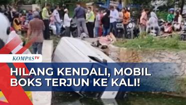 Sopir Tak Mahir, Mobil Boks Terjun ke Kali Sodetan Jakarta Akibat Hilang Kendali!