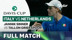 Italy (Jannik Sinner) vs Netherlands (Tallon Griekspoor) - Full Match | Davis Cup 2023