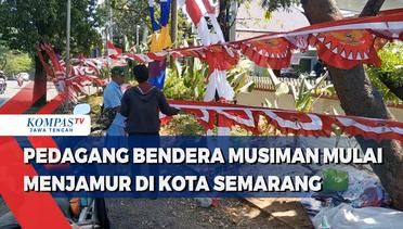 Pedagang Bendera Musiman Mulai Menjamur di Kota Semarang