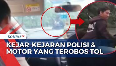 Rekaman Aksi Kejar-kejaran Polisi & Pemotor Tanpa Helm yang Terobos Tol Purbaleunyi Bandung!