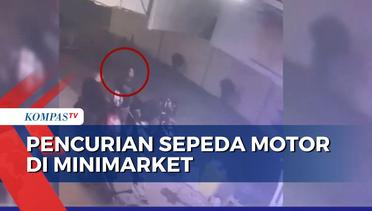 Aksi Pencurian Sepeda Motor di Tempat Parkir Minimarket Palembang Terekam CCTV!