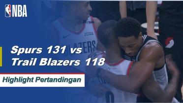 NBA I Cuplikan Pertandingan : Spurs 131 vs Trail Blazers 118