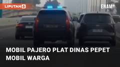 Mobil Pajero Plat Dinas Pepet Mobil Warga di Jalan Arah Pantai Indah Kapuk