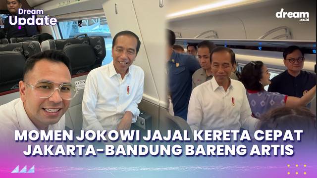 Keseruan Jokowi Jajal Kereta Cepat Jakarta-Bandung Bareng Artis