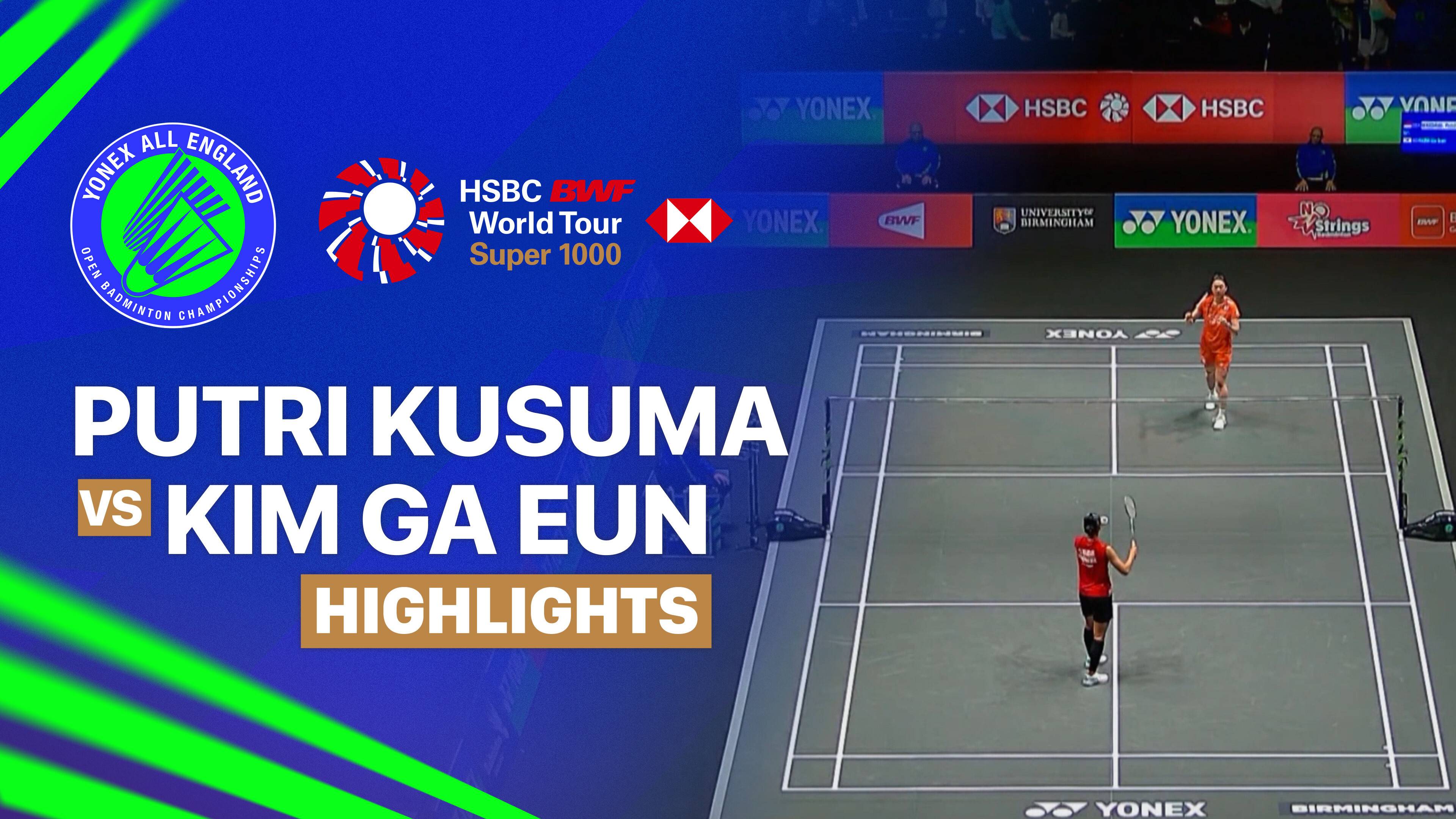 Putri Kusuma Wardani (INA) vs Kim Ga Eun (KOR) - Women's Singles Round of 16 | YONEX All England Open Badminton Championships 2026