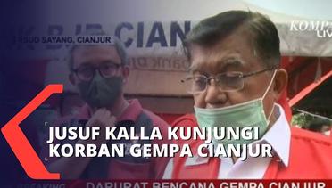 Ketua PMI Jusuf Kalla Kunjungi Korban Gempa Cianjur