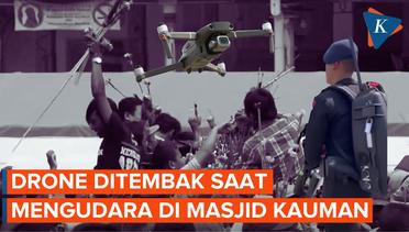 Detik-detik Polisi Tembak Drone yang Nekat Mengudara Saat Grebeg Syawal di Jogja