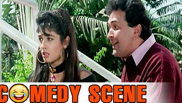 Rishi Kapoor FLIRTS With Raveena | Comedy Scene | Saajan Ki Baahon Mein | Rishi Kapoor, Raveena | HD