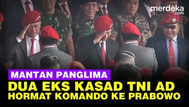 Momen Eks Panglima TNI & Dua Mantan Kasad Berbaret Merah Beri Hormat ke Prabowo