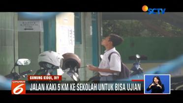 Demi Ikut UN, Siswa SMA Gunung Kidul Jalan Kaki 5 KM - Liputan6 Siang