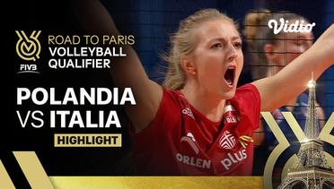 Match Highlights | Polandia vs Italia | Women's FIVB Road to Paris Volleyball Qualifier