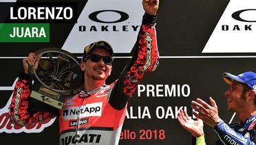 Lorenzo Juara, Rossi Ke-3, Marquez Tergelincir di MotoGP Italia