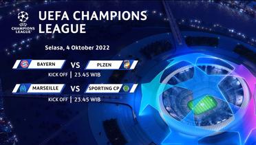 Jadwal Pertandingan | UEFA Champions League | Match Day 3, 4 - 6 Oktober 2022