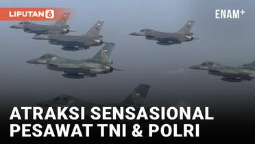 Keseruan Atraksi Pesawat dan Helikopter TNI-Polri Saat Upacara HUT ke-78 RI