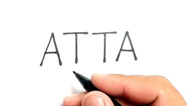 KEREN, cara menggambar kata ATTA jadi ATTA HALILINTAR , youtuber indonesia
