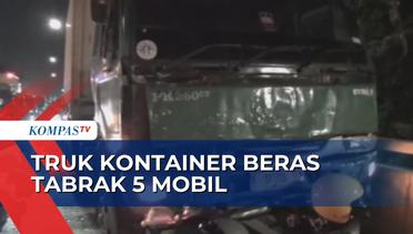 Truk Kontainer Pengangkut 20 Ton Beras Tabrak 5 Mobil di Cengkareng, Diduga Akibat Rem Blong!