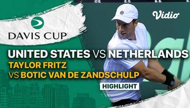 Highlights | Grup D United States vs Netherlands | Taylor Fritz vs Botic van de Zandschulp | Davis Cup 2022