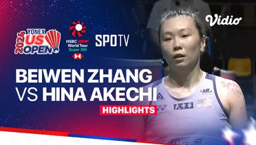 Singles: Beiwen Zhang (USA) vs Hina Akechi (JPN) - Highlights | Yonex US Open 2024 - Women's Singles