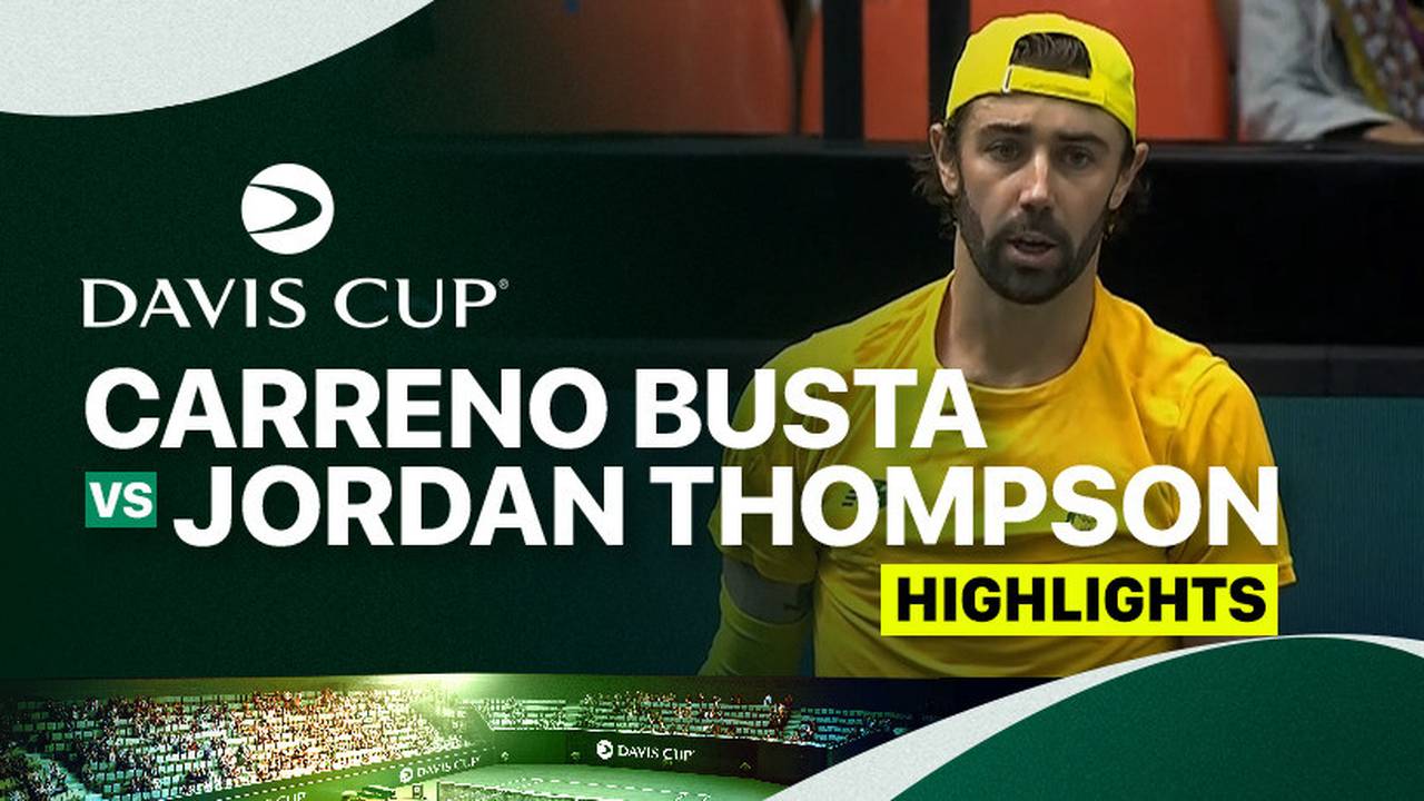 Pablo Carreno Busta (ESP) vs Jordan Thompson (AUS) - Highlights | Davis ...