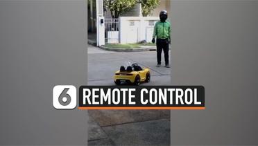 Cegah Corona, Pria Ambil Makanan Pakai Mobil Remote Control