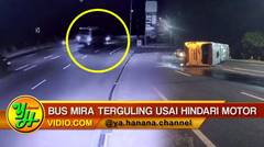 Detik-detik Bus Mira Terguling Usai Hindari Pengendara Motor Di Wonokupang Balongbendo Sidoarjo