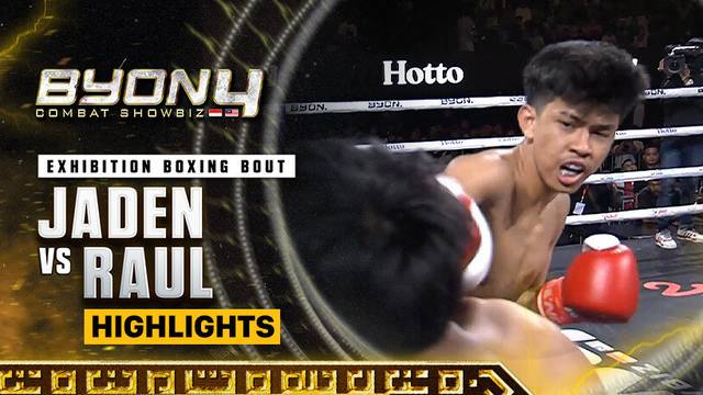 Jaden Putra Bachtera vs Raul Gonzalez - Highlights | Exhibition Boxing Bout| Byon Combat Showbiz Vol.4