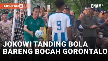 Presiden Jokowi Main Sepak Bola Bareng U12 Gorontalo