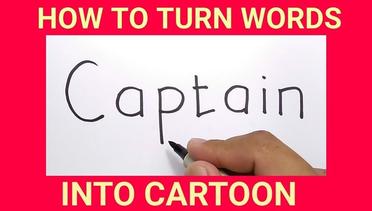 KEREN, cara menggambar CAPTAIN AMERICA avengers endgame dari kata captain