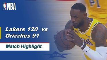 NBA I Cuplikan Pertandingan : Los Angeles Lakers 120  vs Memphis Grizzlies 91