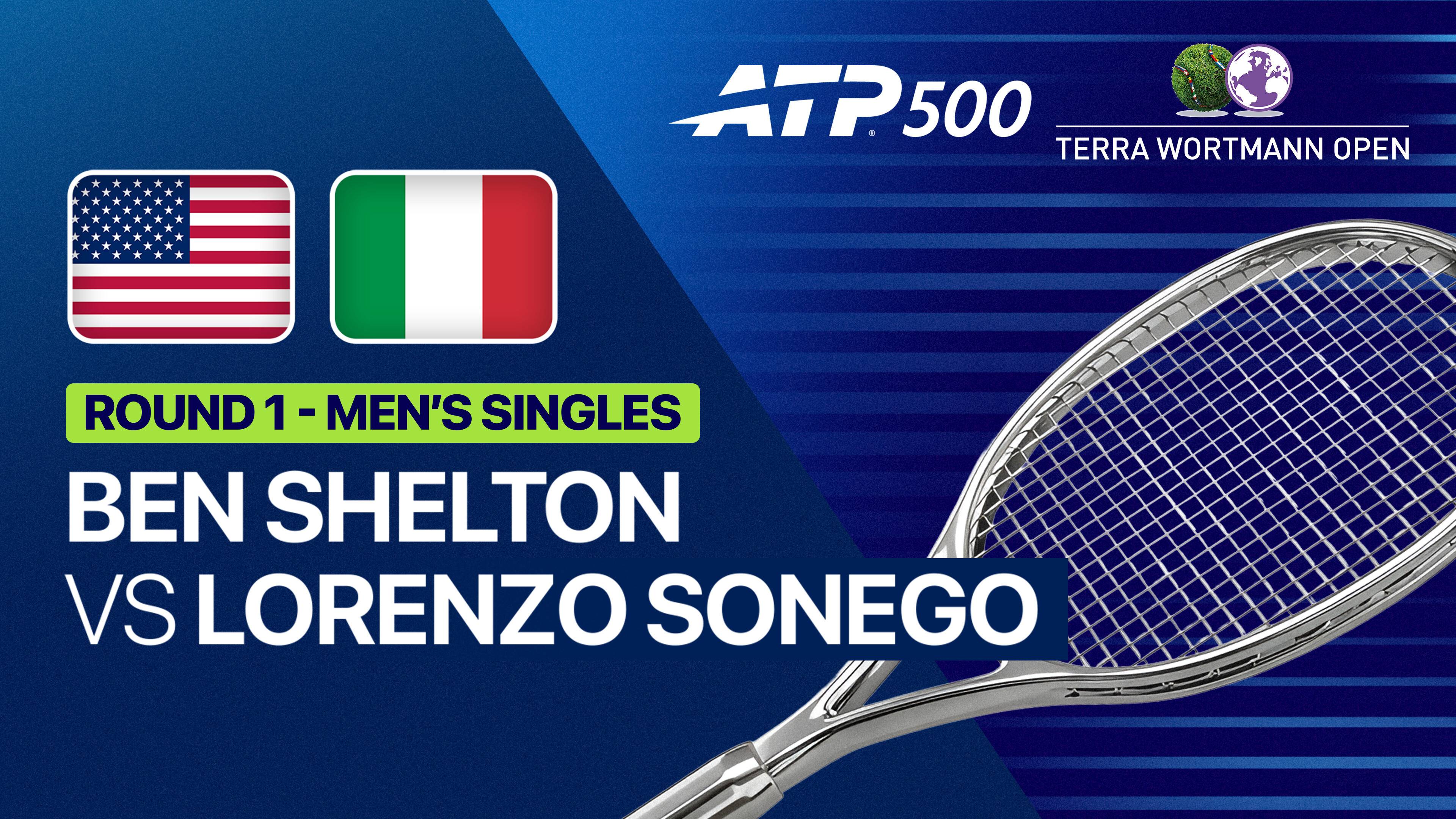 Ben Shelton vs Lorenzo Sonego - Round 1 | ATP 500: Terra Wortmann Open 2026