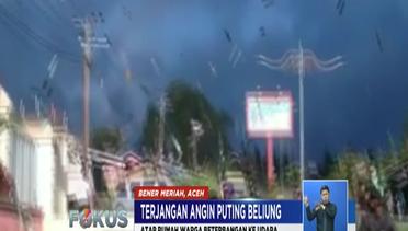 Miris, Atap Rumah Warga Berterbangan ke Udara Akibat Puting Beliung di Aceh - Fokus