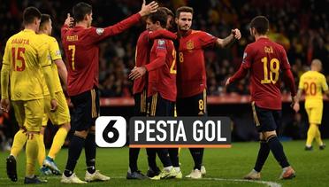 Pesta Gol, Spanyol Habisi Rumania 5-0