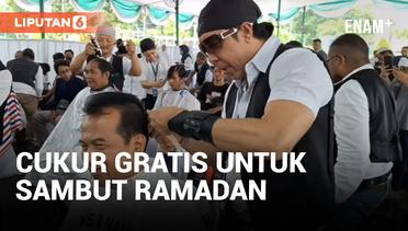 Sambut Bulan Ramadan, Ratusan Tukang Cukur Gelar Cukur Gratis di Surabaya