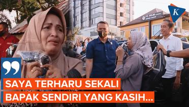Momen Emak-emak Menangis Haru  Dapat Kado dari Jokowi