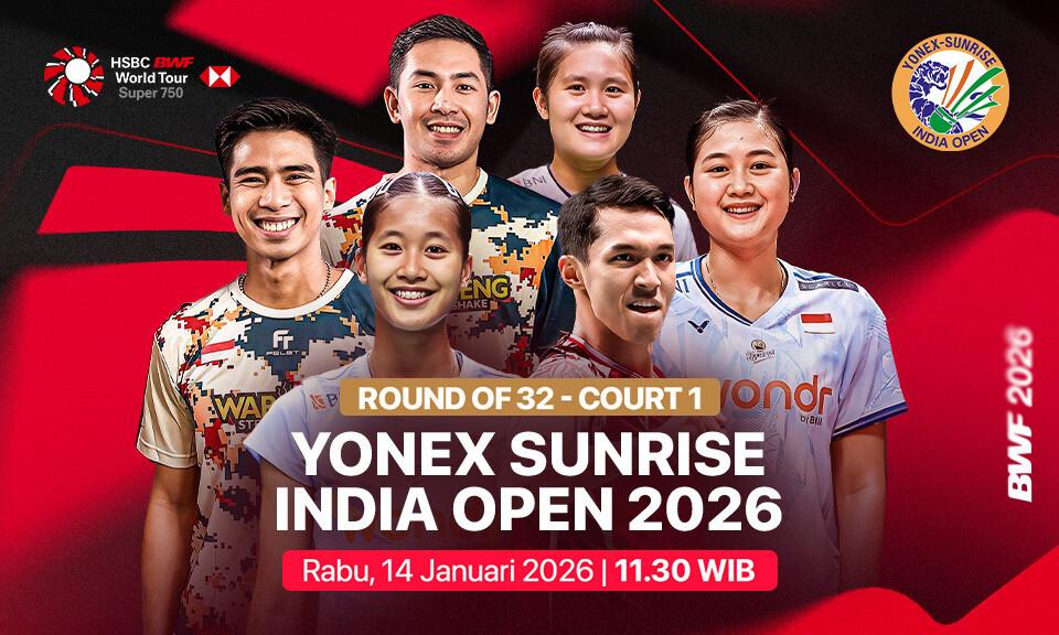YONEX-SUNRISE India Open 2026 - Round of 32 (Court 1)