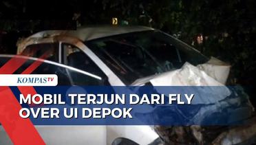 Tabrak Angkot, Mobil SUV Terjun dari Fly Over UI Depok Hingga Rusak Berat!
