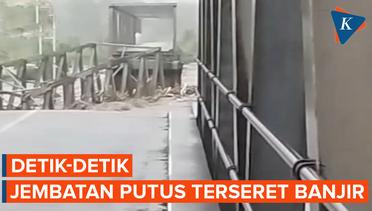 Penampakan Jembatan Ambruk Terbawa Banjir di Maluku Tengah
