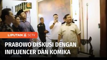 Prabowo Subianto Diskusi Bersama Bintang Emon, Tretan Muslim hingga Choky Pardede | Liputan 6