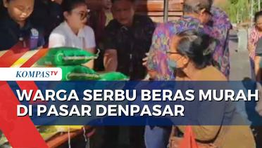 2 Ton Beras Murah di Pasar Badung Denpasar Ludes Diserbu Warga