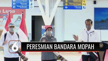 Sambil Memukul Tifa, Presiden Jokowi Resmikan Terminal Baru Bandara Mopah Merauke | Liputan 6