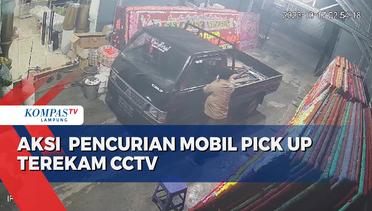 Aksi Kawanan Pelaku Pencurian Mobil Pick Up Terekam CCTV