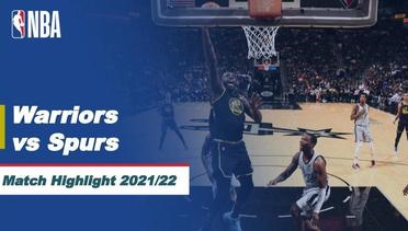 Match Highlight | Golden State Warriors vs San Antonio Spurs | NBA Regular Season 2021/22