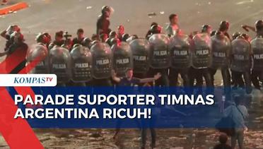 Parade Timnas Argentina Juara Piala Dunia Ricuh, Suporter Bentrok dengan Polisi