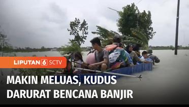 Perahu Torambang-ambing saat Berusaha Evakuasi Korban Banjir di Kudus | Liputan 6